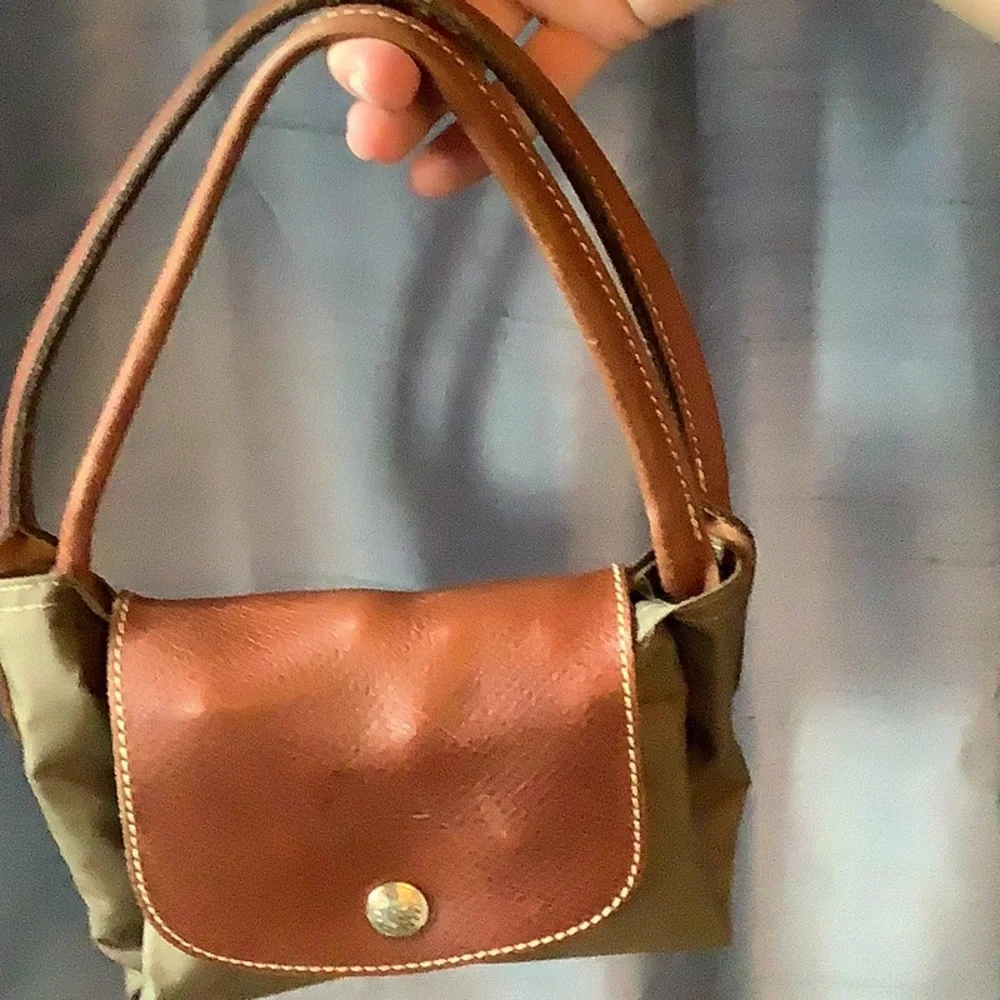 Brown Tote Bag longchamp L brown and dark green - Picture 6 of 6